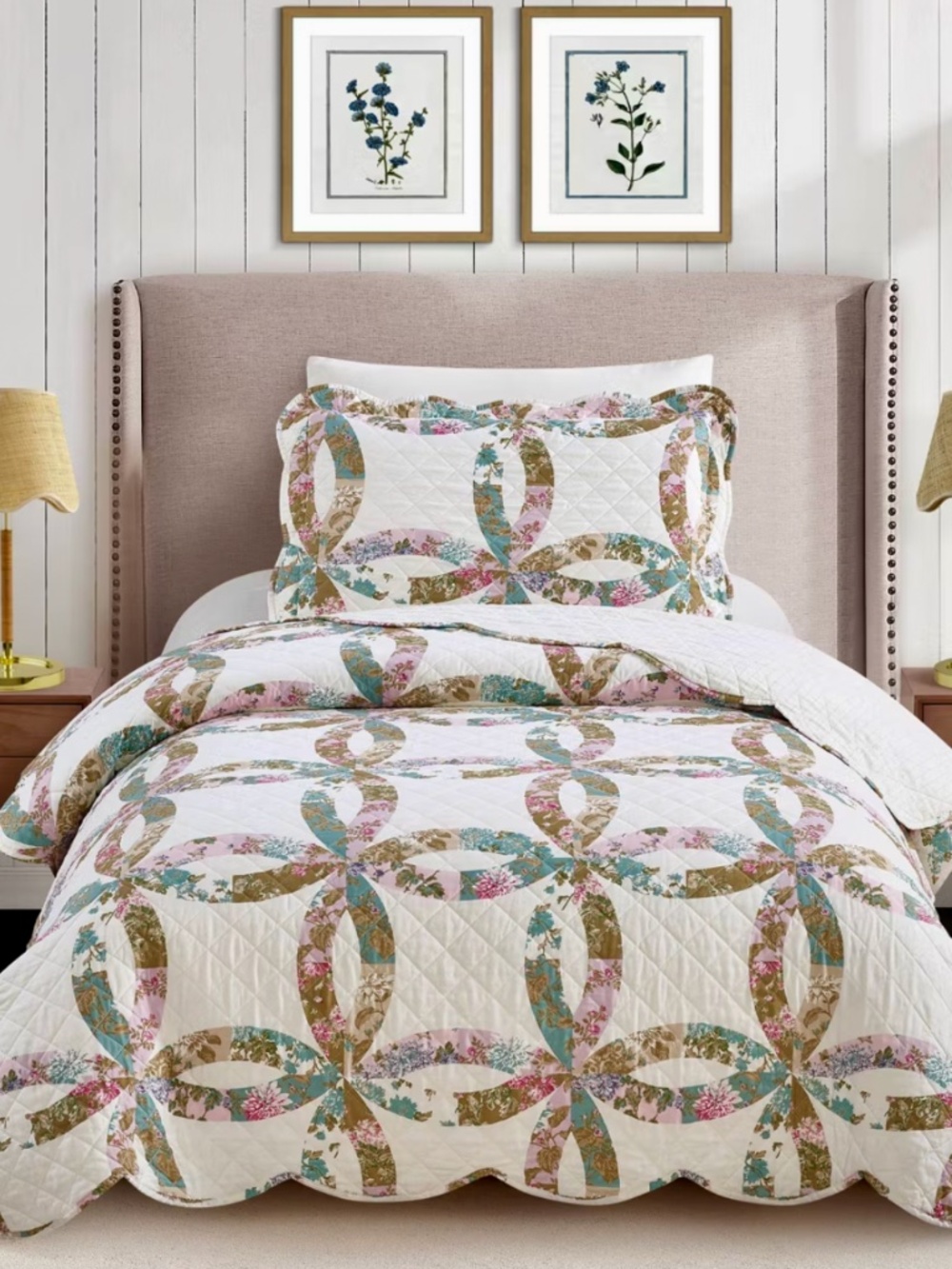 Modern Heirloom Dahlia Chain Quilt Bedding Set – Twin/Twin XL – NEW